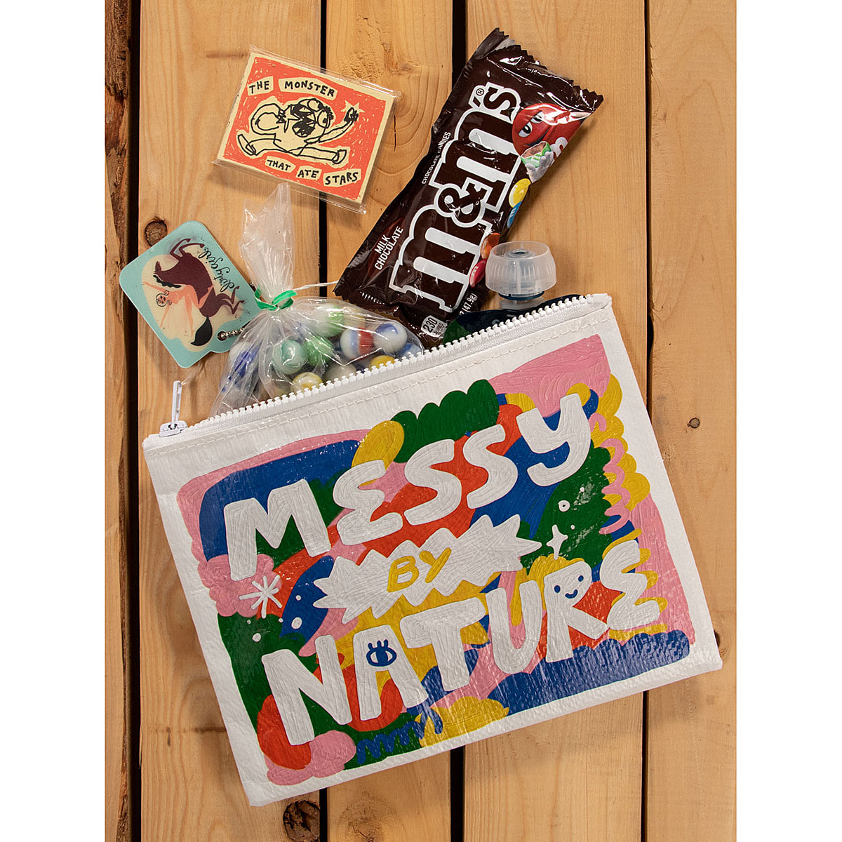 Messy By Nature  Blue Q Eco, Recycled Zipper Pouch