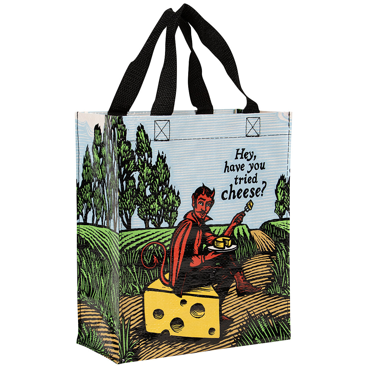 Have you Tried Cheese - Blue Q Handy Tote   10x8.5x4.5   Reusable Lunch Bag