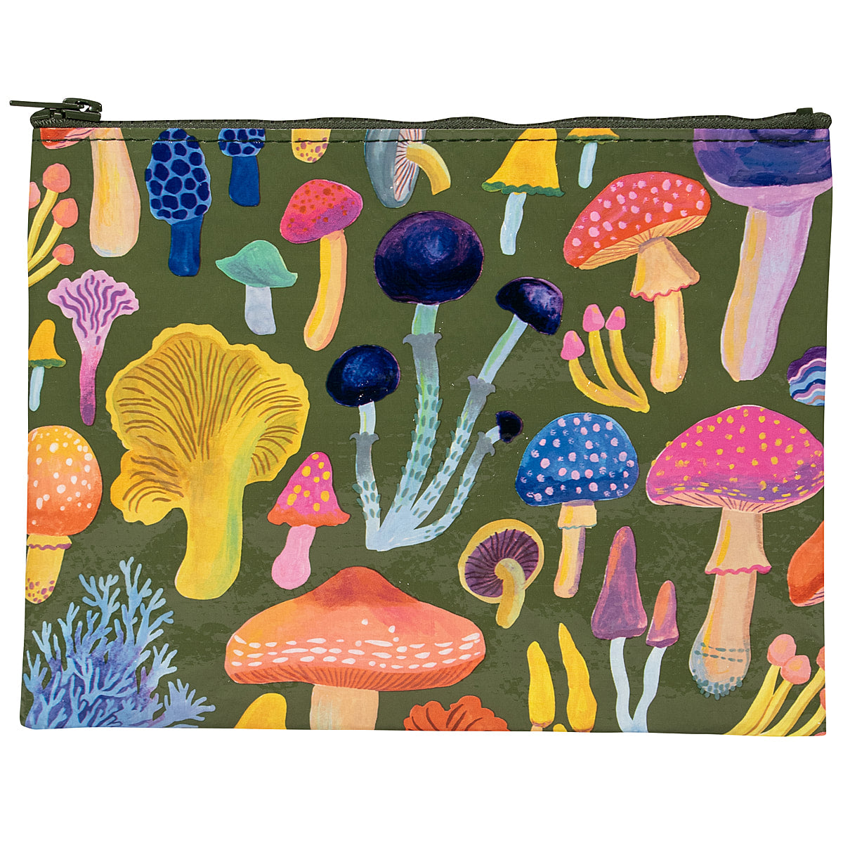 Mushrooms  Blue Q Eco, Recycled Zipper Pouch