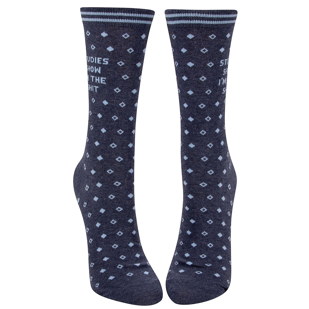 Studies Show I'm the Shit - Blue Q Women's Crew Socks -