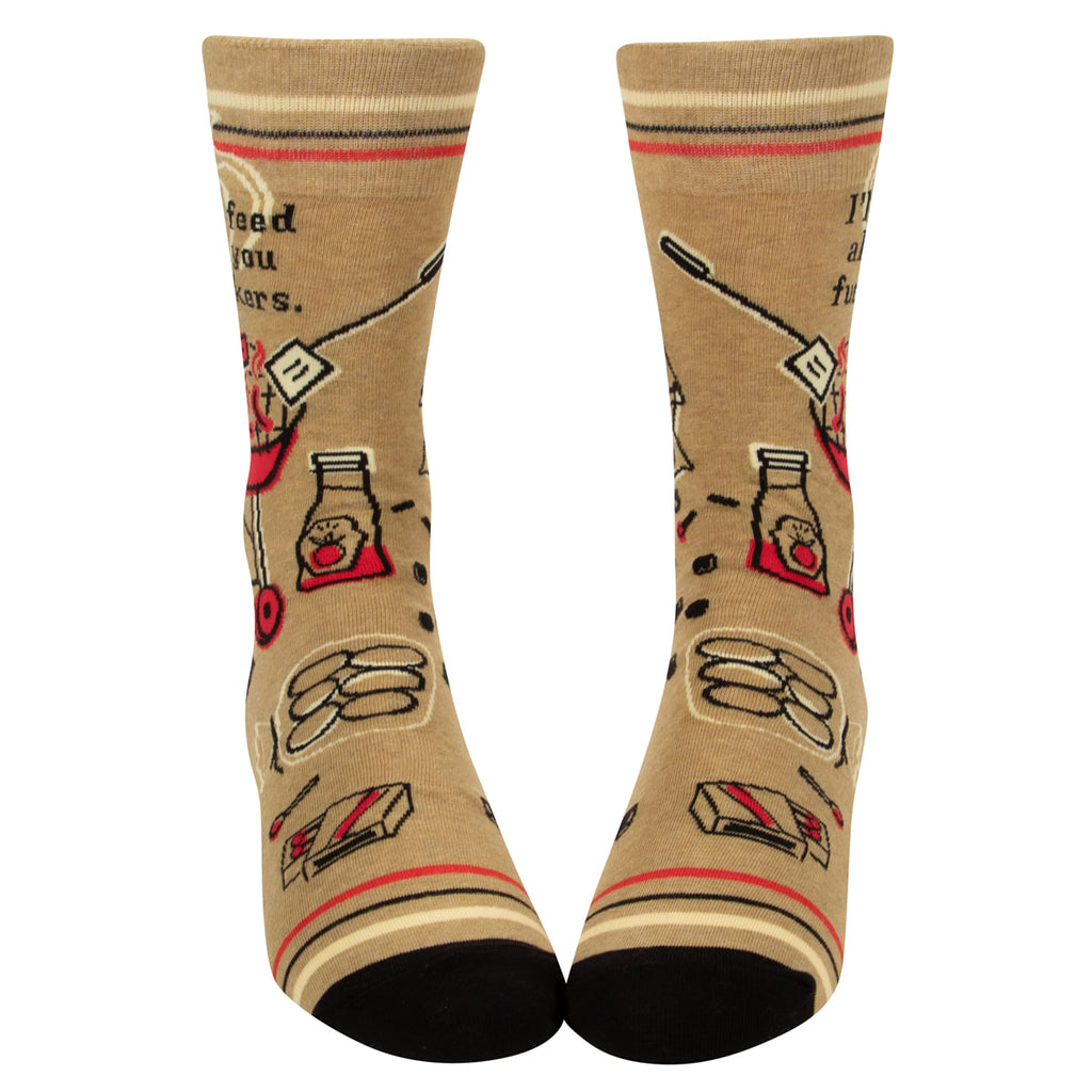 Feed all you fuckers Blue Q MEN's Crew Socks