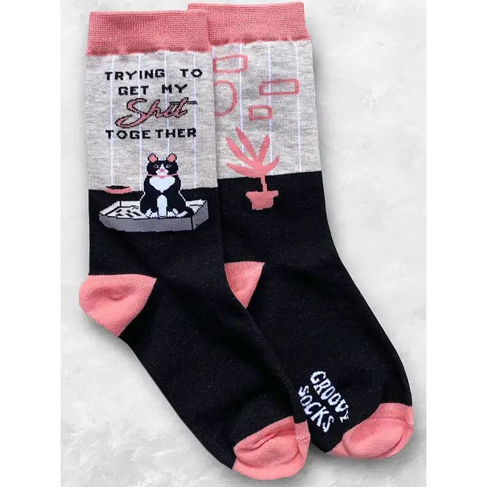 Get Shit Together Cat - Women's Crew Socks - BB