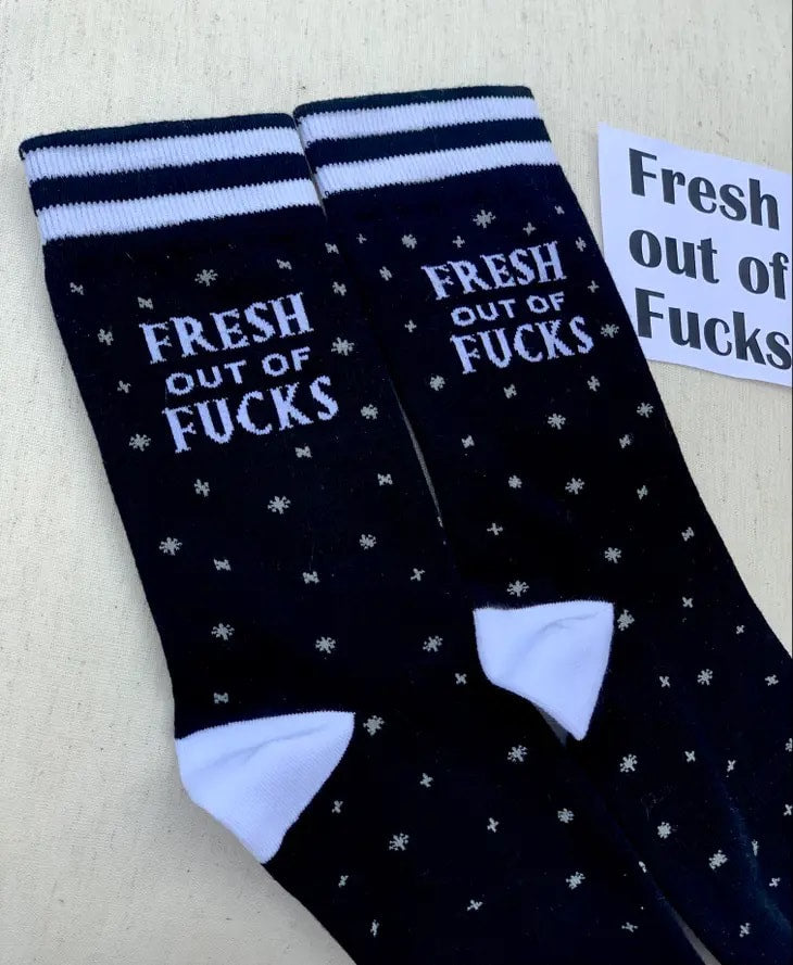 Fresh Out of Fucks - MEN's Crew Sock - BB