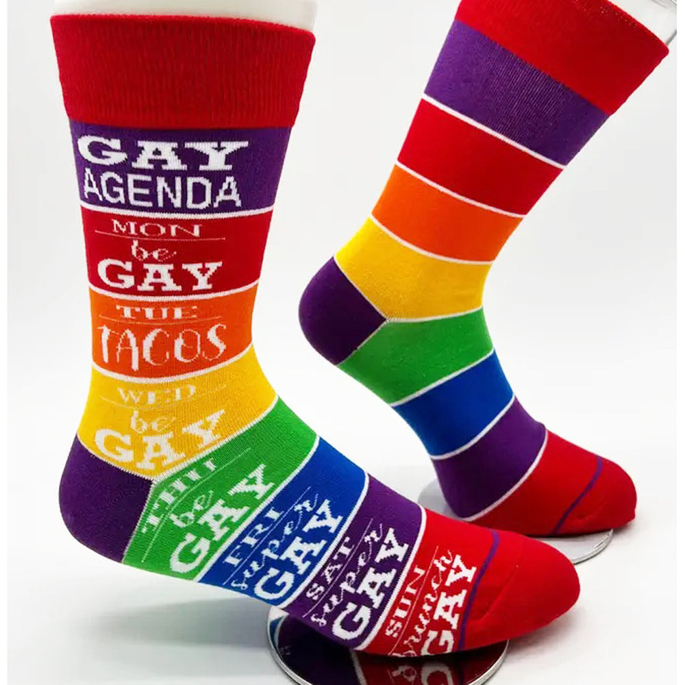 Gay Agenda - Men's Combed Cotton Crew Socks