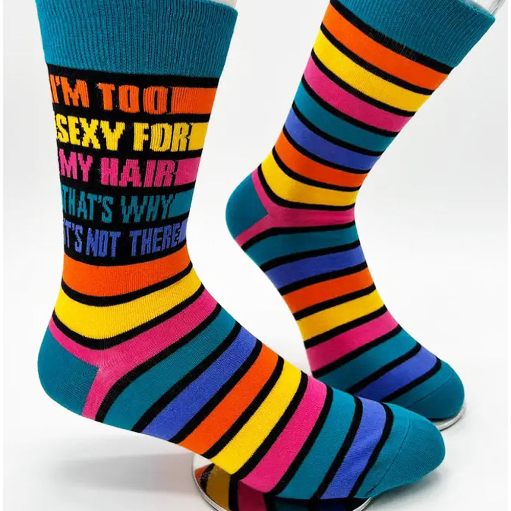 Too Sexy for My Hair- Men's Combed Cotton Crew Socks