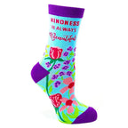 Kindness is always beautiful - Women's Combed Cotton Crew Socks