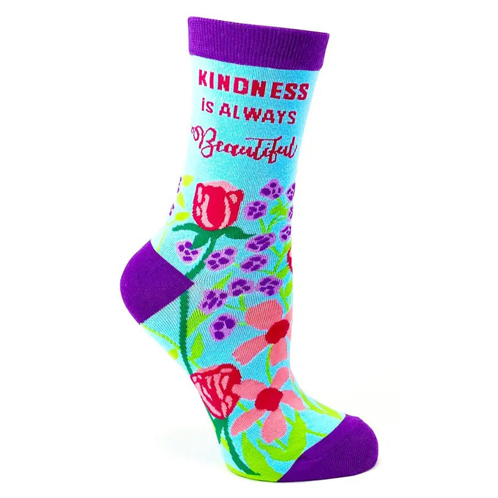 Kindness is always beautiful - Women's Combed Cotton Crew Socks