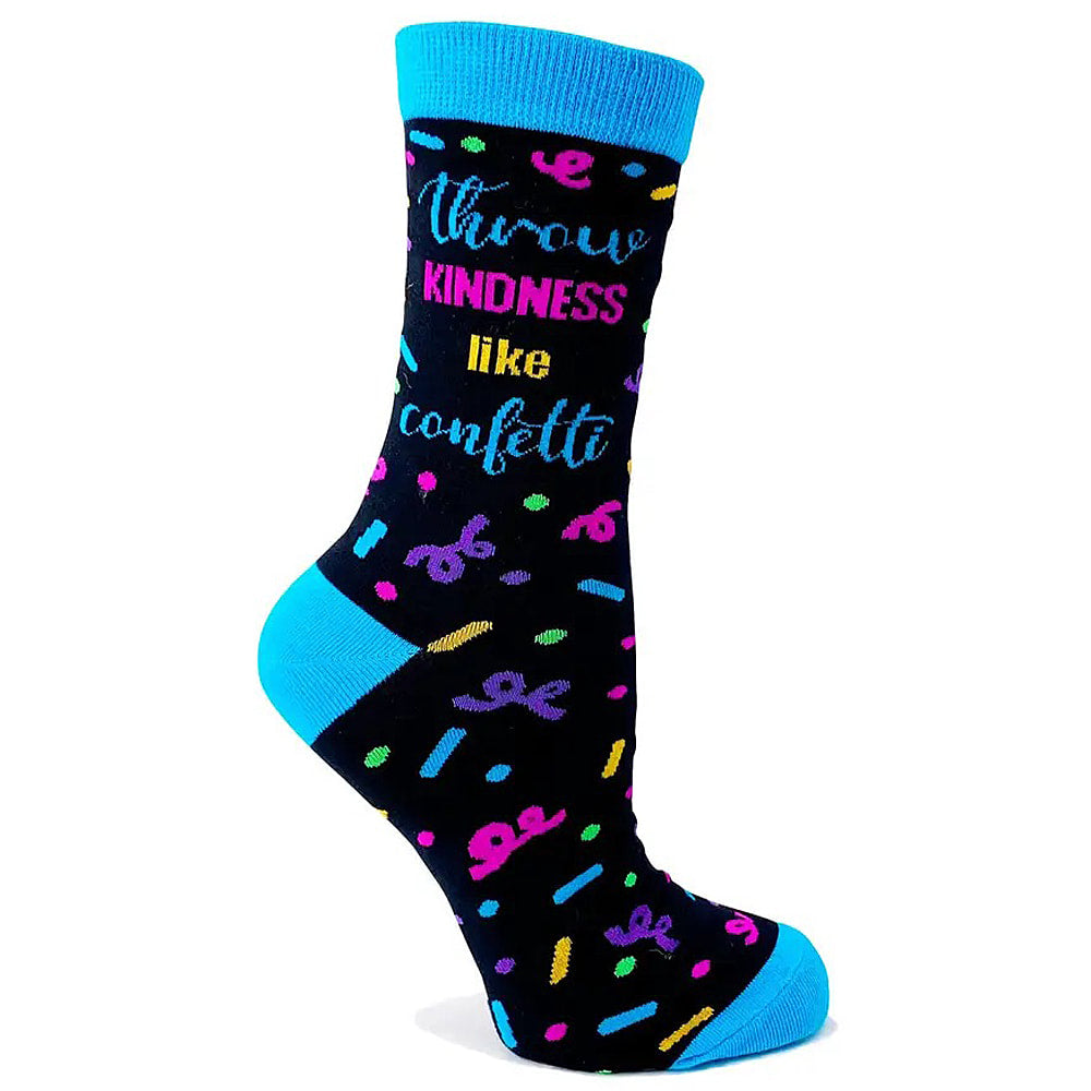 Throw Kindness Like Confetti - Women's Combed Cotton Crew Socks