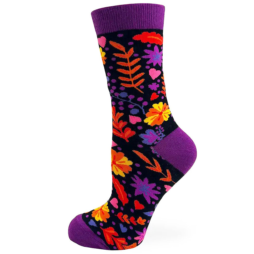 Autum Floral - Women's Combed Cotton Crew Socks