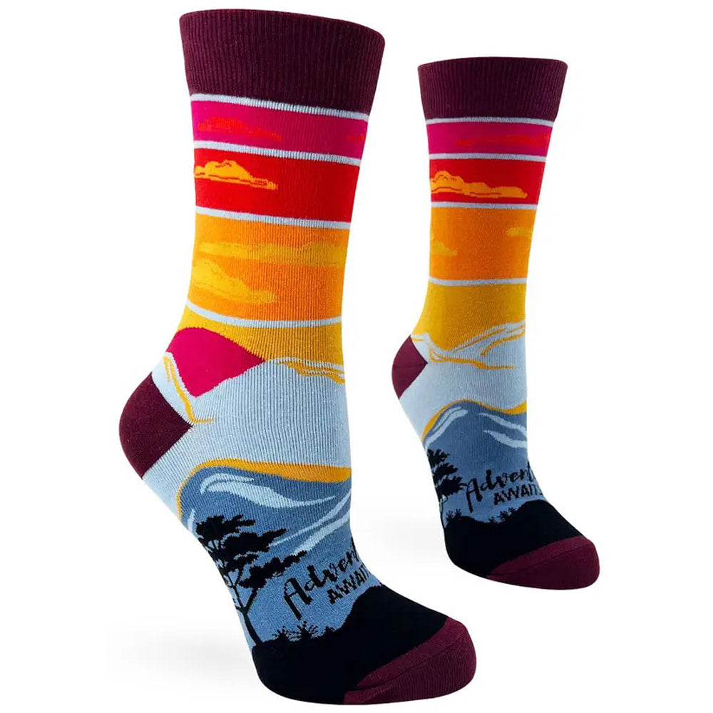 Adventure Awaits - Women's Combed Cotton Crew Socks