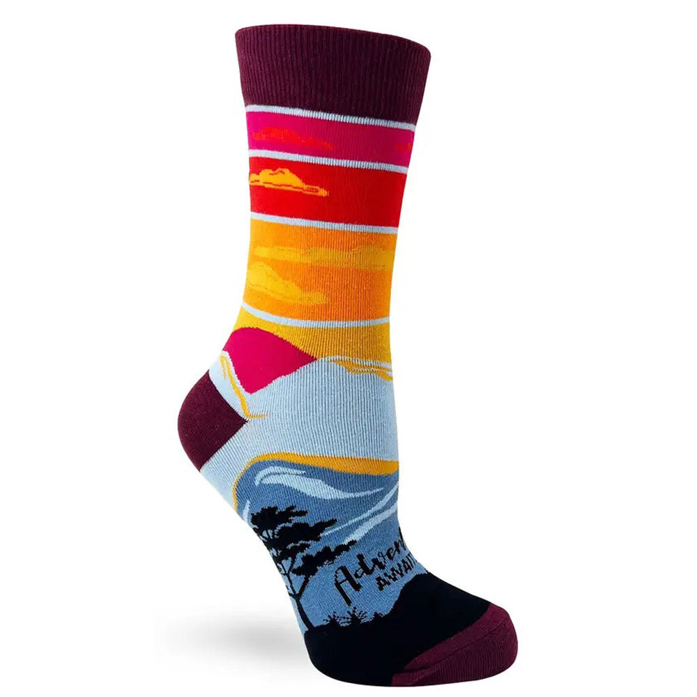 Adventure Awaits - Women's Combed Cotton Crew Socks