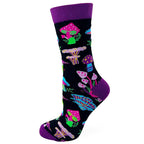 Trippy Mushrooms - Women's Combed Cotton Crew Socks