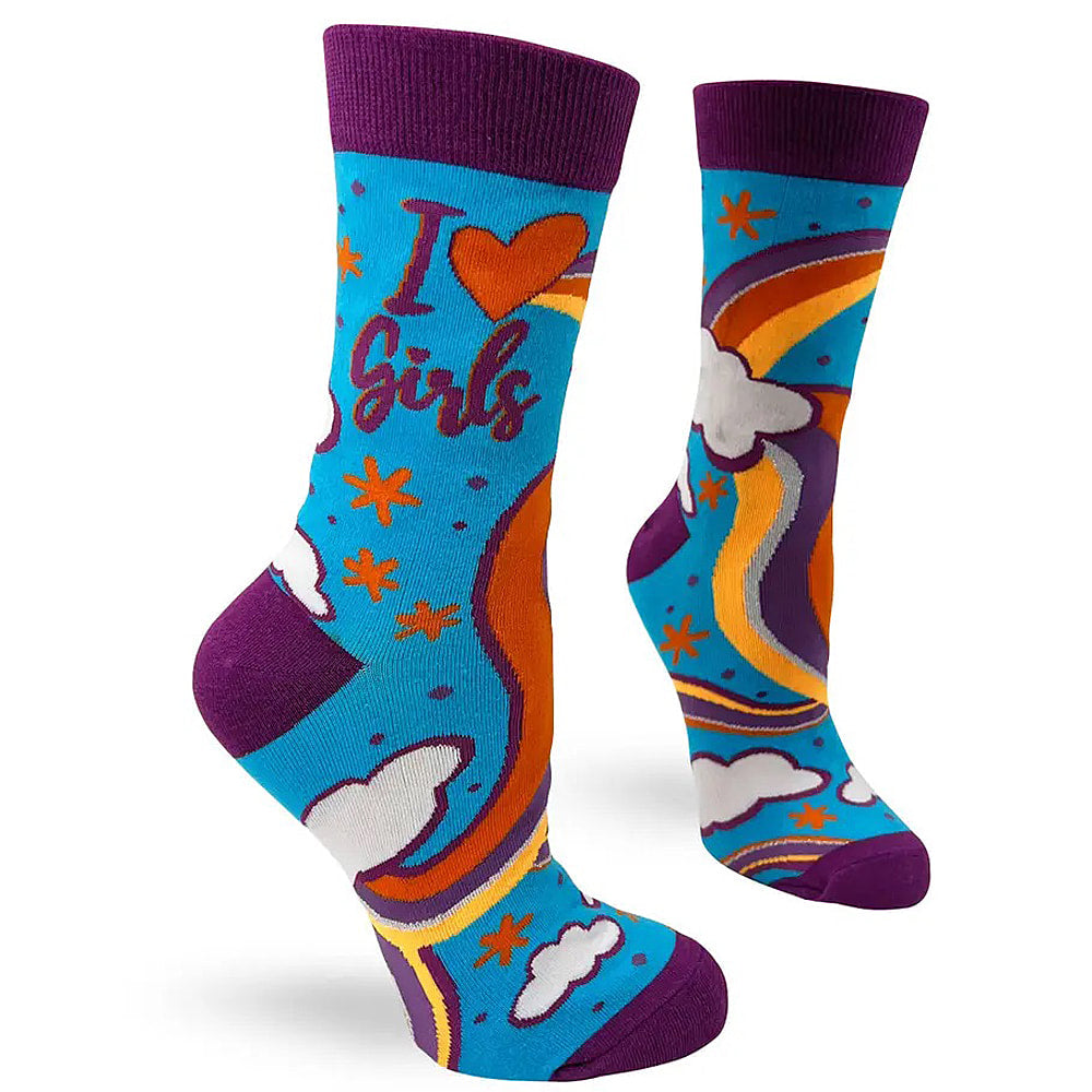 I Heart Girls - Women's Combed Cotton Crew Socks