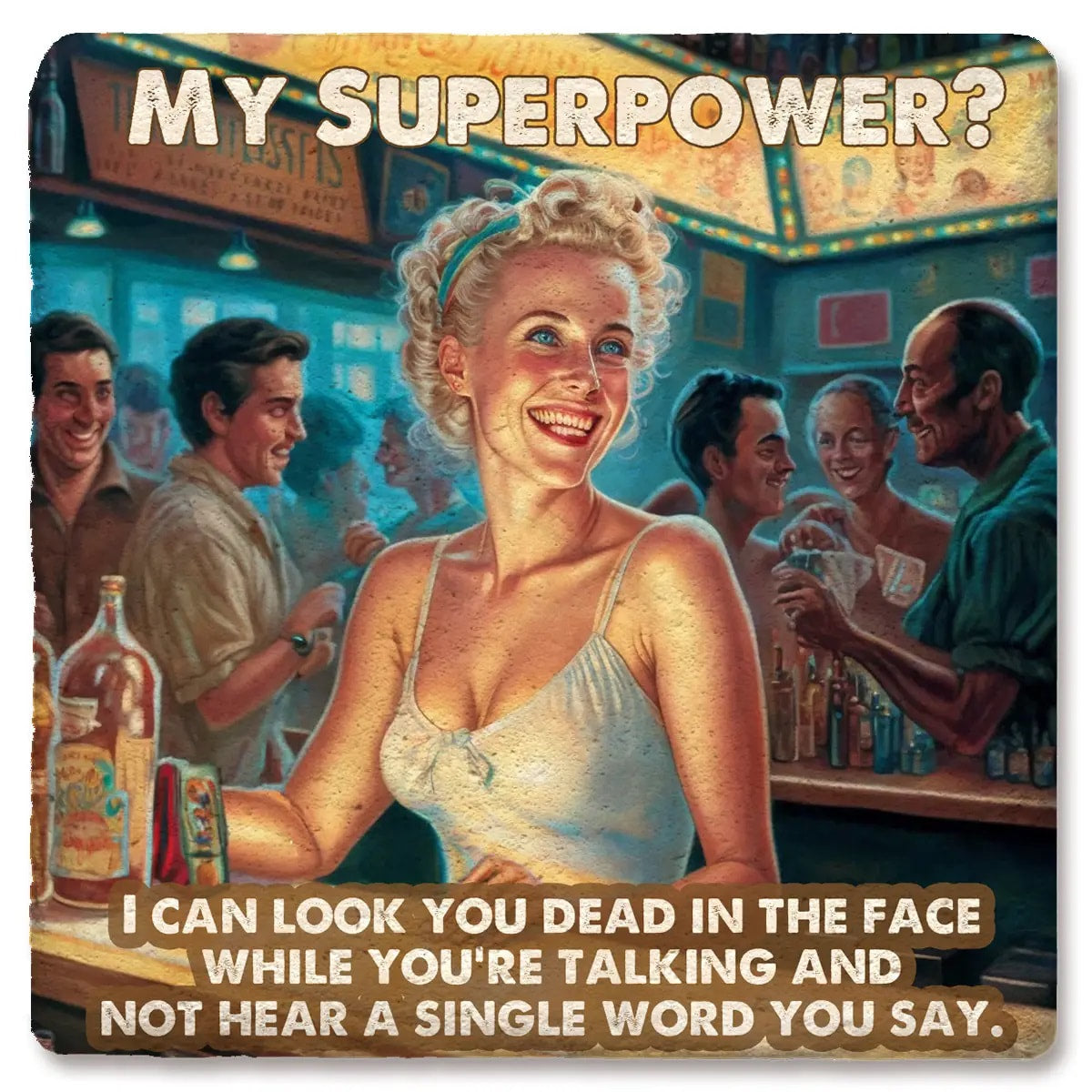 My Superpower? - Limestone Coaster by Tipsy