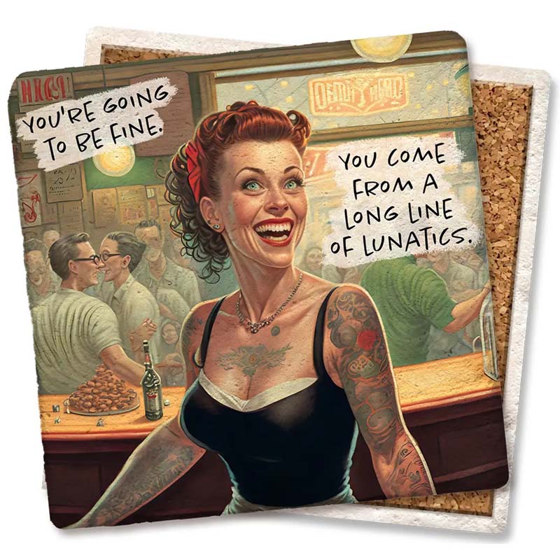 Lunatics Limestone Coaster by Tipsy