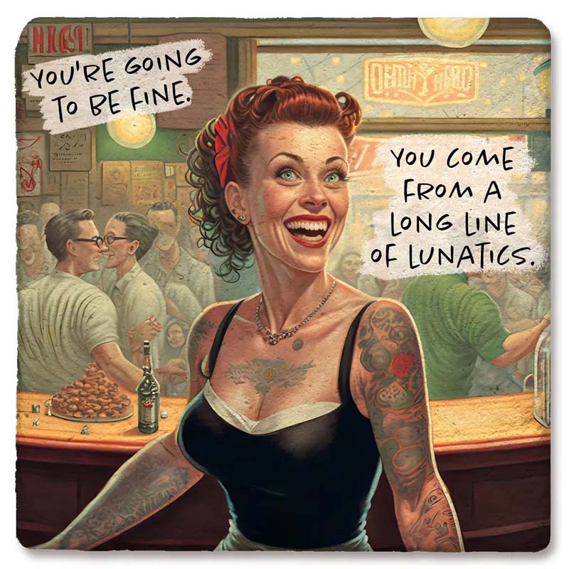 Lunatics Limestone Coaster by Tipsy