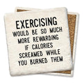 Screaming Calories Limestone Coaster by Tipsy