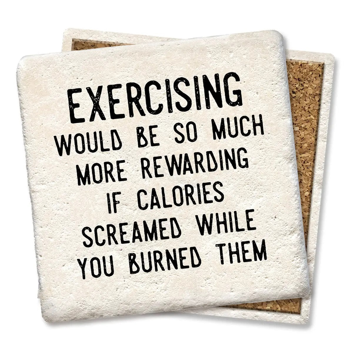 Screaming Calories Limestone Coaster by Tipsy
