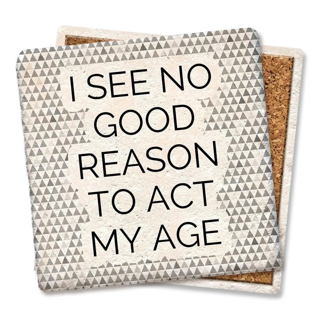 No Good Reason Limestone Coaster by Tipsy