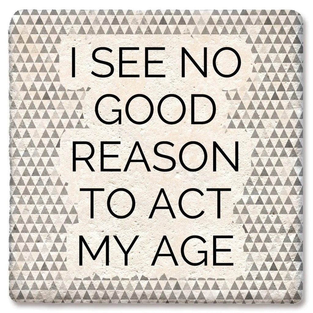 No Good Reason Limestone Coaster by Tipsy
