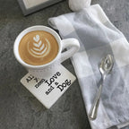 Love and a Dog Limestone Coaster by Tipsy