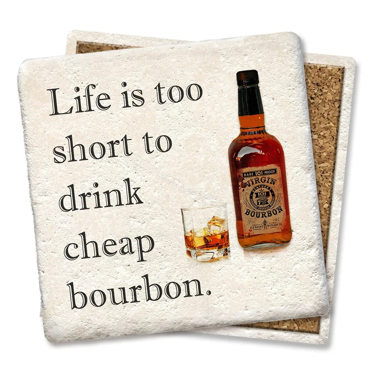 Bourbon Limestone Coaster by Tipsy