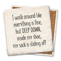 Sliding Sock Limestone Coaster by Tipsy