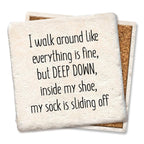 Sliding Sock Limestone Coaster by Tipsy