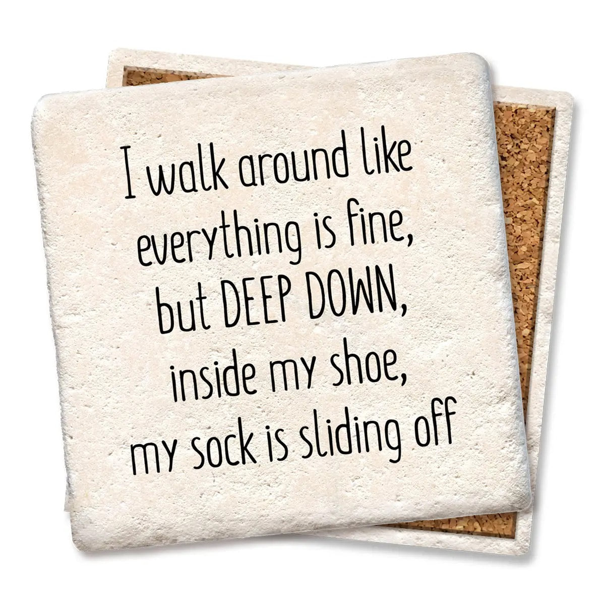 Sliding Sock Limestone Coaster by Tipsy