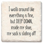 Sliding Sock Limestone Coaster by Tipsy