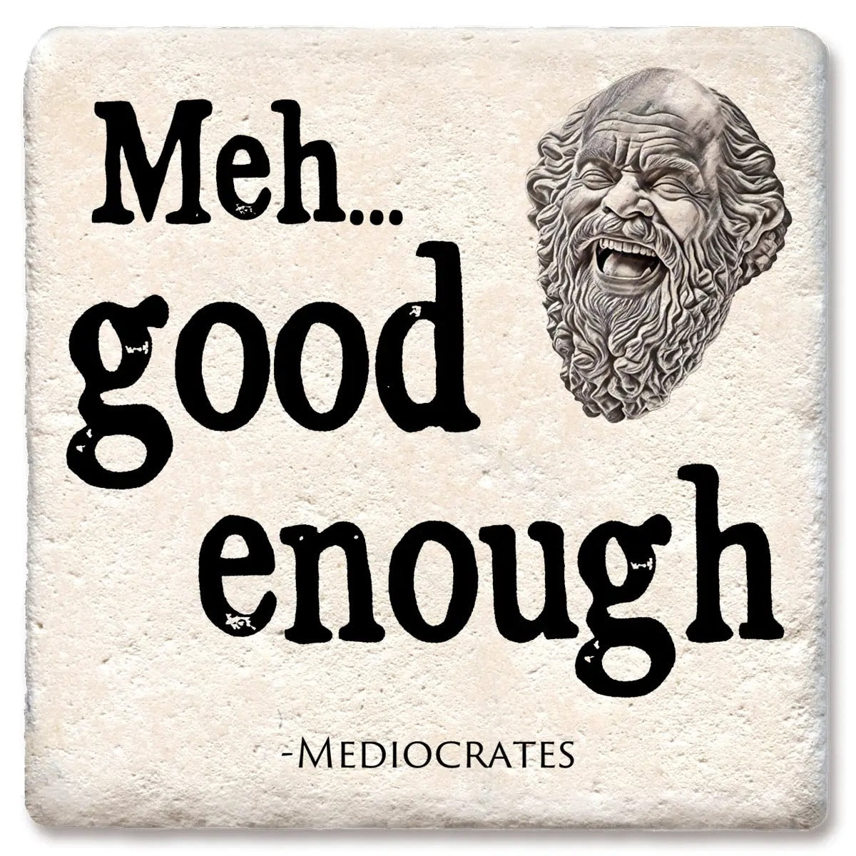 Mediocrates Limestone Coaster by Tipsy