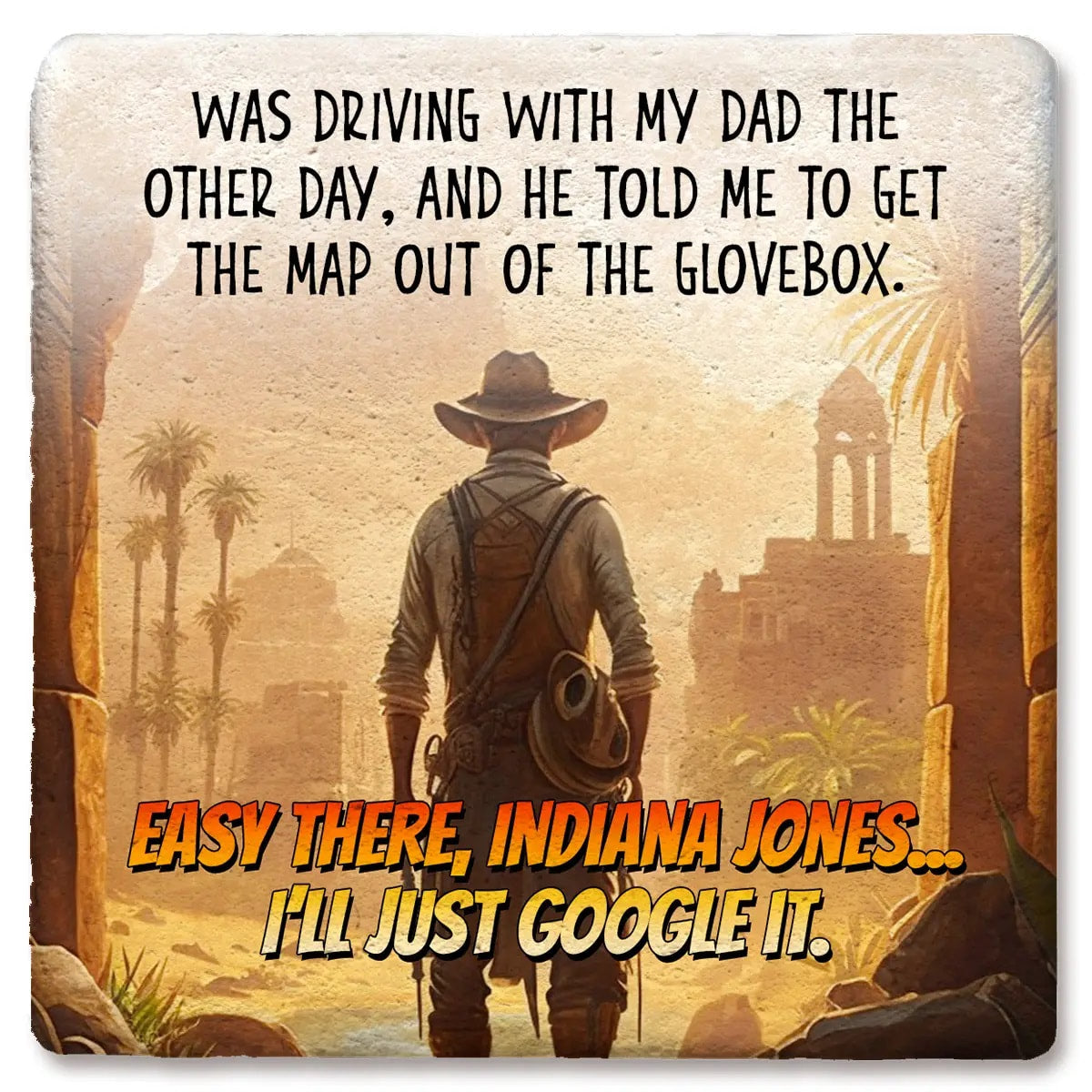Driving with Dad Limestone Coaster by Tipsy