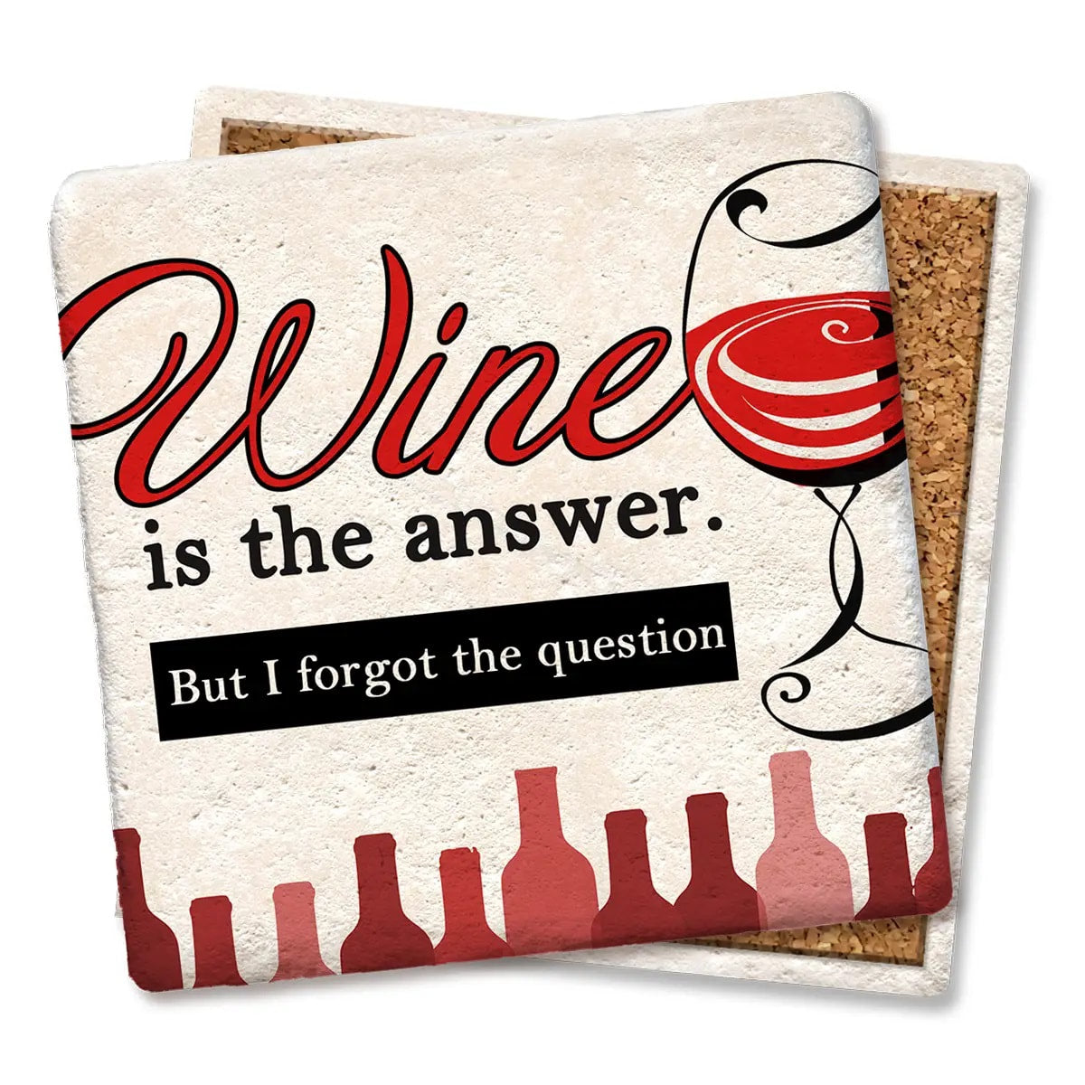 Wine is the Answer. Limestone Coaster by Tipsy