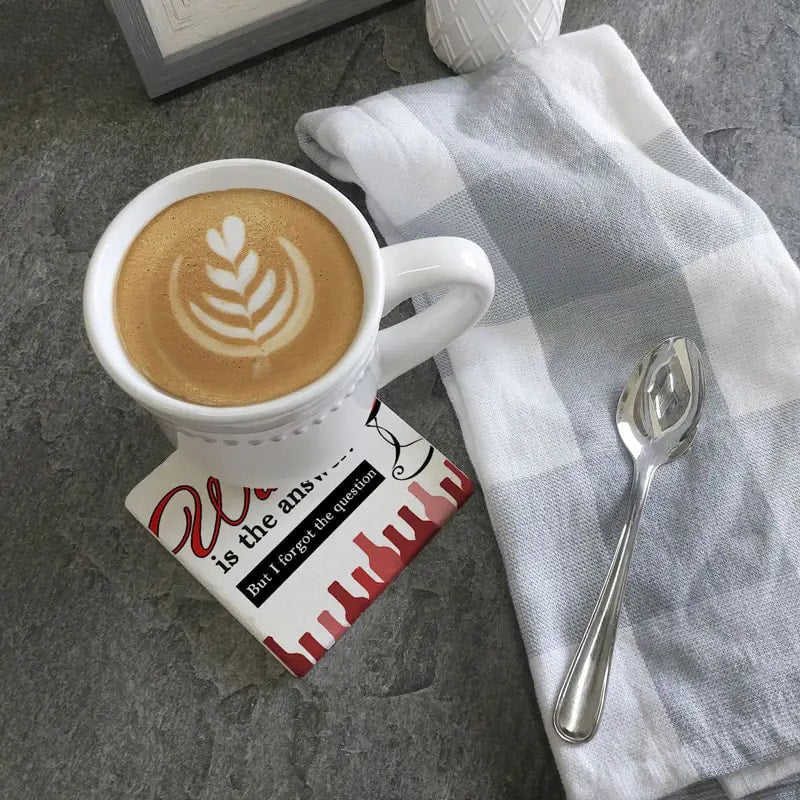 Wine is the Answer. Limestone Coaster by Tipsy