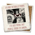 Not funny Limestone Coaster by Tipsy