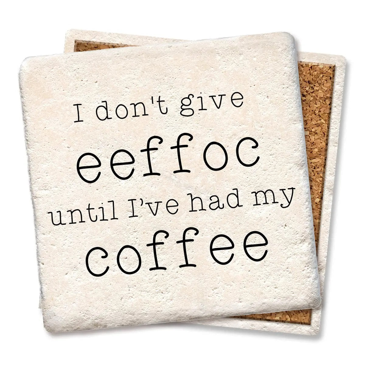 Don't give eeffoc Limestone Coaster by Tipsy