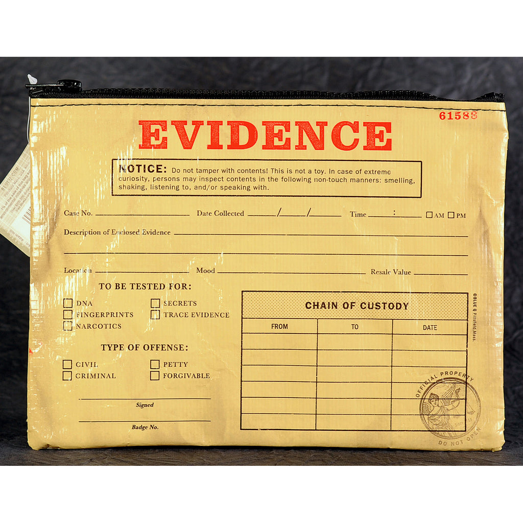 Eco, Recycled Zipper Pouch - Evidence - Blue Q