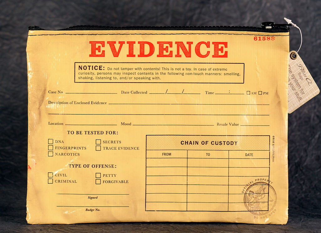 Eco, Recycled Zipper Pouch - Evidence - Blue Q