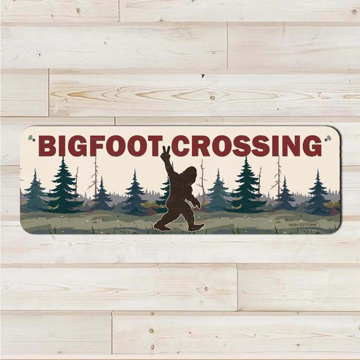 Bigfoot Crossing - Aluminum Wall Sign Art - AA