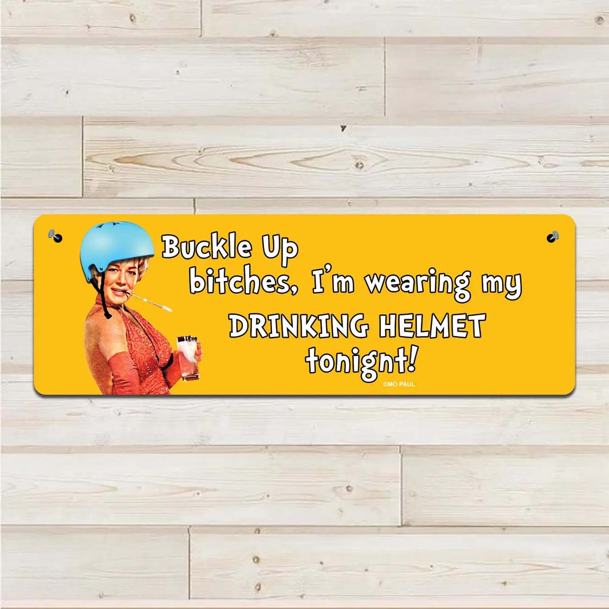 Drinking Helmet - Aluminum Wall Sign Art - AA