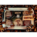 Coffee - 6 unique bottle cap magnet set in tin
