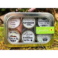 Gardener  - 6 unique bottle cap magnet set in tin