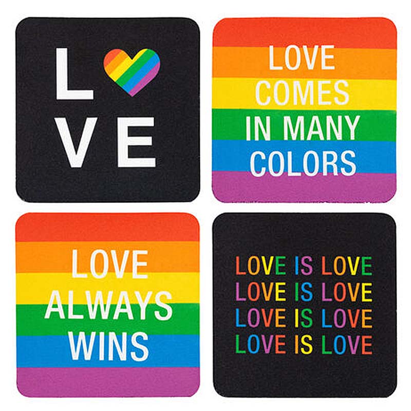 Pride collection of 4 different lgbtq coasters