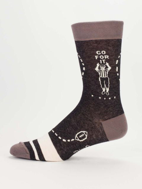 Sunday Football Socks, Go For It, Nothing Else Matters - Blue Q Men's crew socks