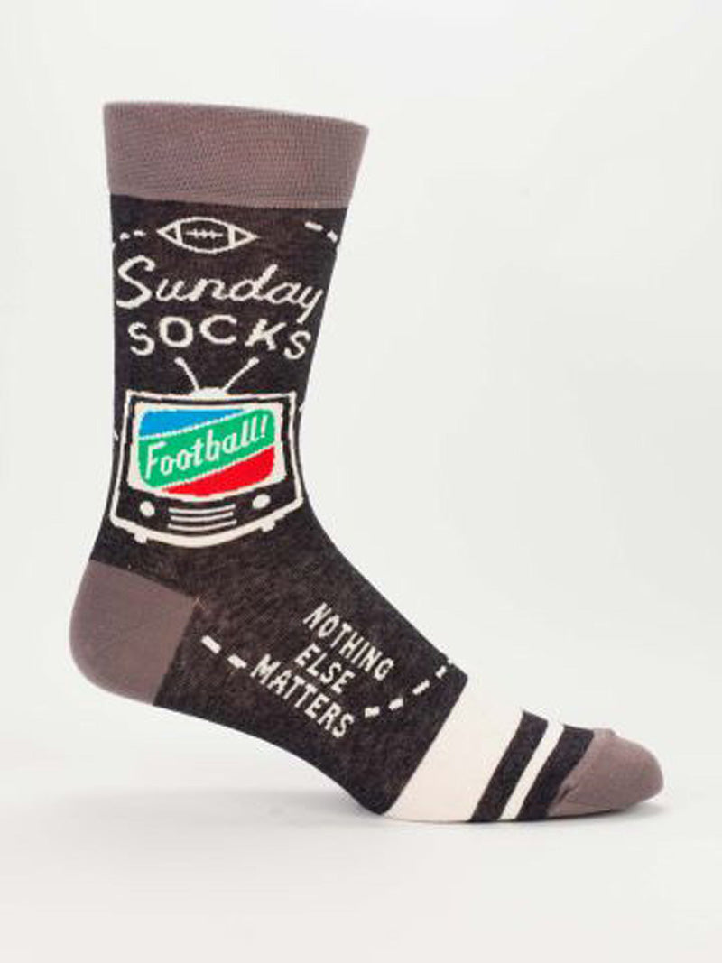 Sunday Football Socks, Go For It, Nothing Else Matters - Blue Q Men's crew socks