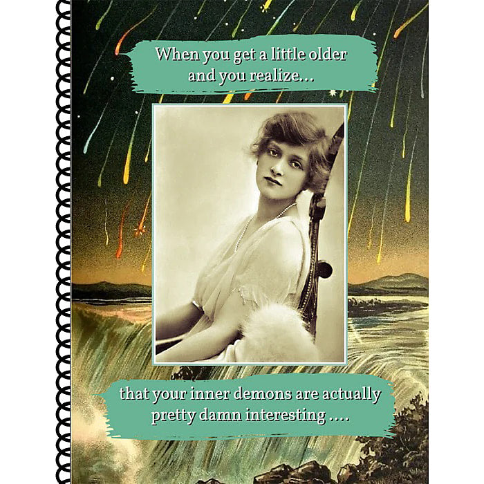 Inner Demons - 4.25 x 5.5 lined notebook by Umlaut Brooklyn