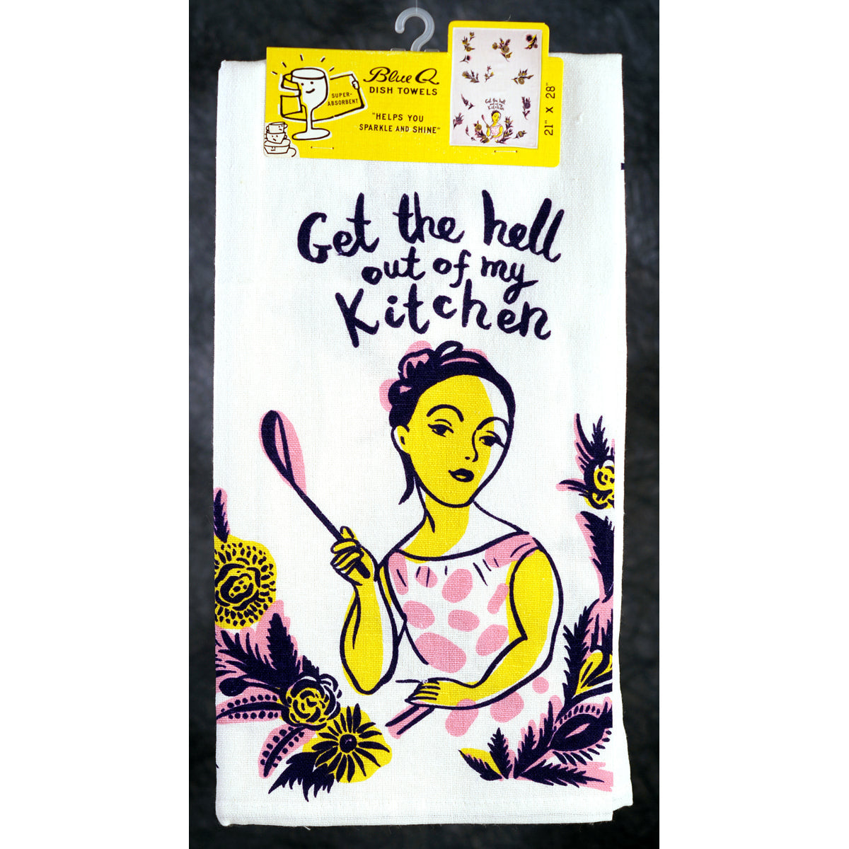 Blue Q  Get the Hell Out of My Kitchen - Kitchen Towel - Screen Printed Cotton Kitchen Towel
