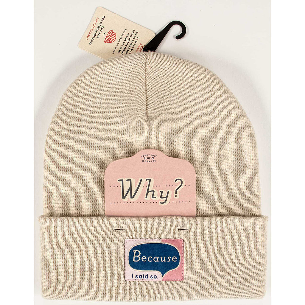 SALE:  Because I said So recycled beanie by Blue Q