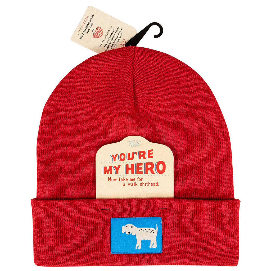 SALE: Hero recycled beanie by Blue Q