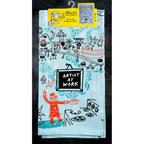 Artist At Work Kitchen Towel - Screen Printed Cotton Kitchen Towel - Blue Q